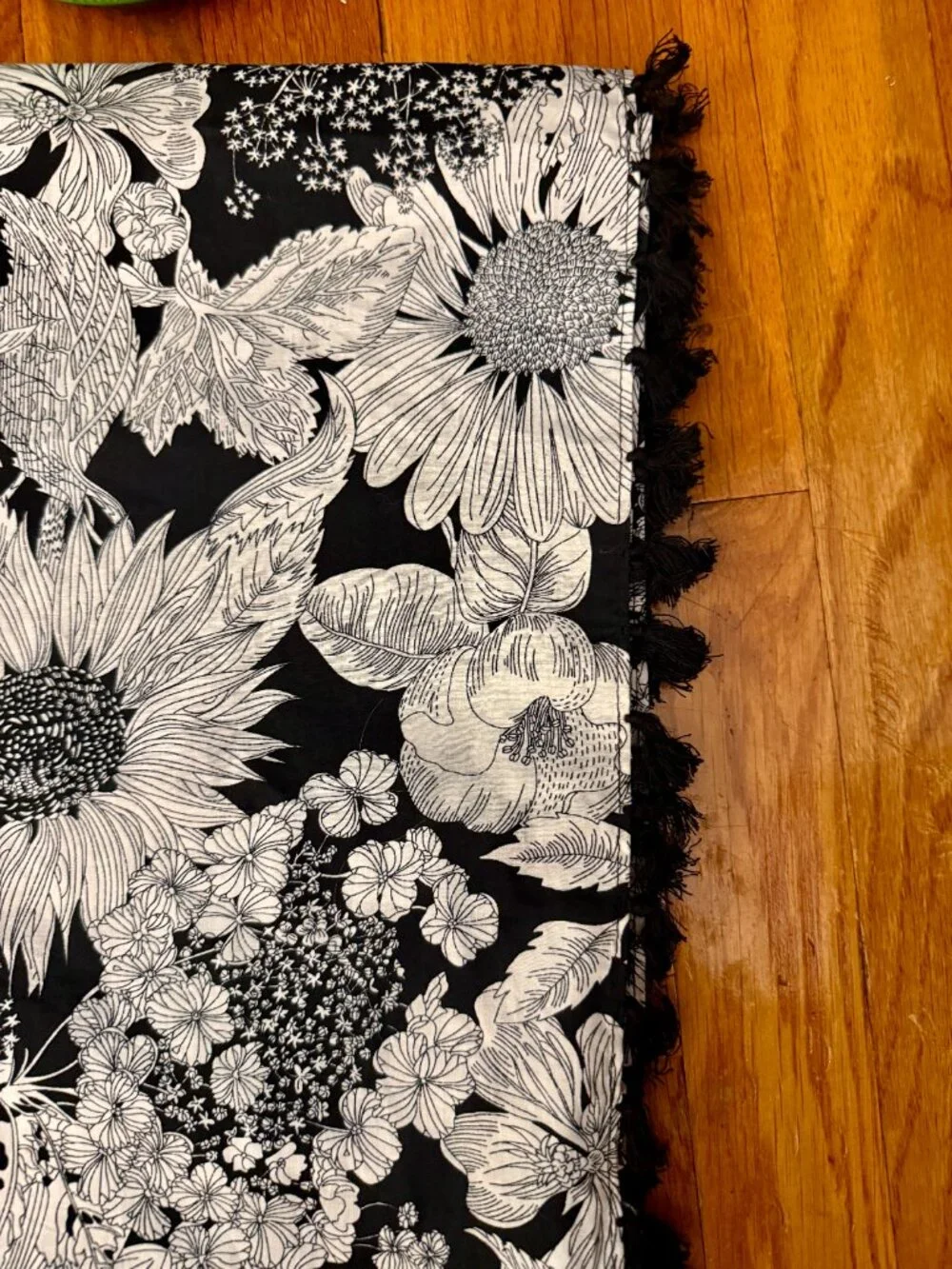 Liberty of London for Target Floral Scarf Black White Tassel